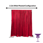 2.2m Wide Pleated Red Drape Configuration