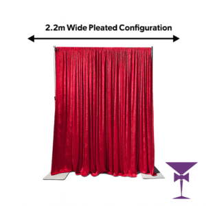 2.2m Wide Pleated Red Drape Configuration