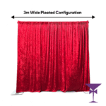 3 Metre Wide Red Pleated Drape Configuration