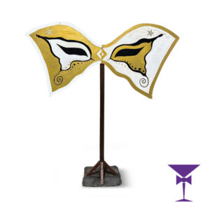 Masquerade Mask 2 - Gold & Whitw Hire