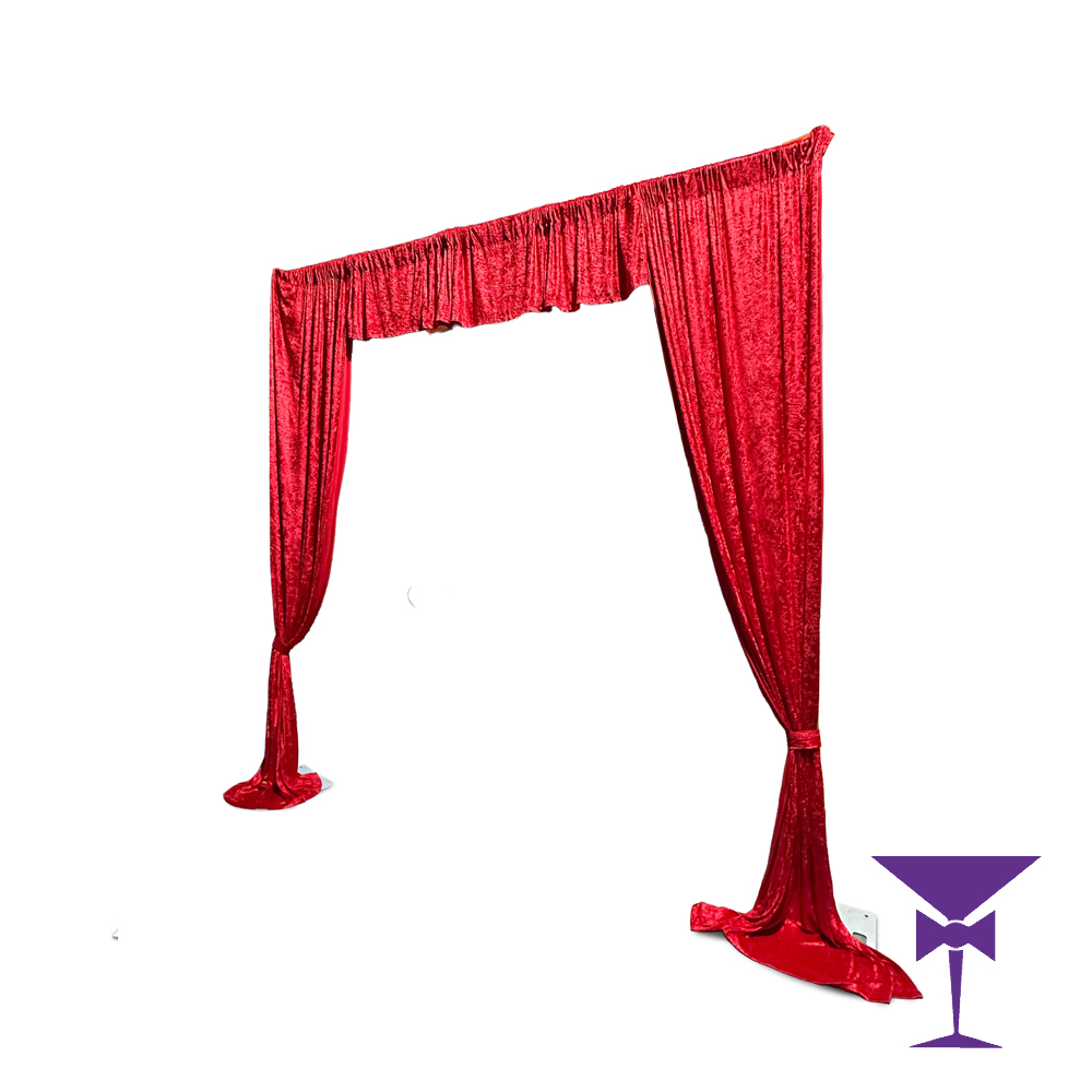 Red Curtains Door Drape - Side View