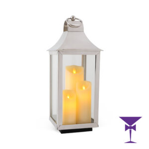 Metal Glass Lantern Hire with LED Candles - Available in London, Surrey & South East