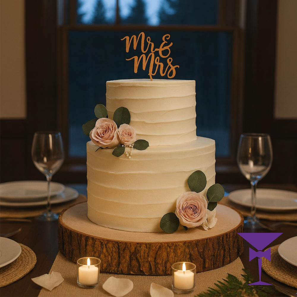 Wood Log Slice Hire Surrey & South East for cakes & table centrepeices