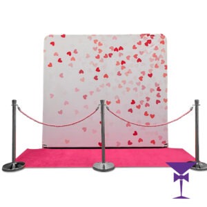 Love Hearts Backdrop Package With Silver Posts