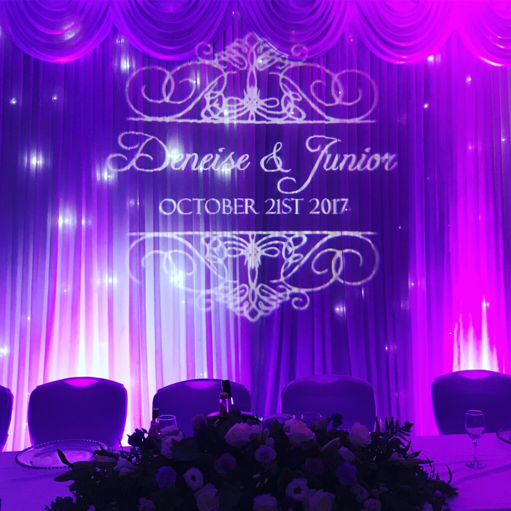 Custom Monogram Projection for a wedding in Surrey