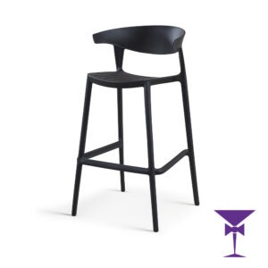 Curved Back Bar Stool Black