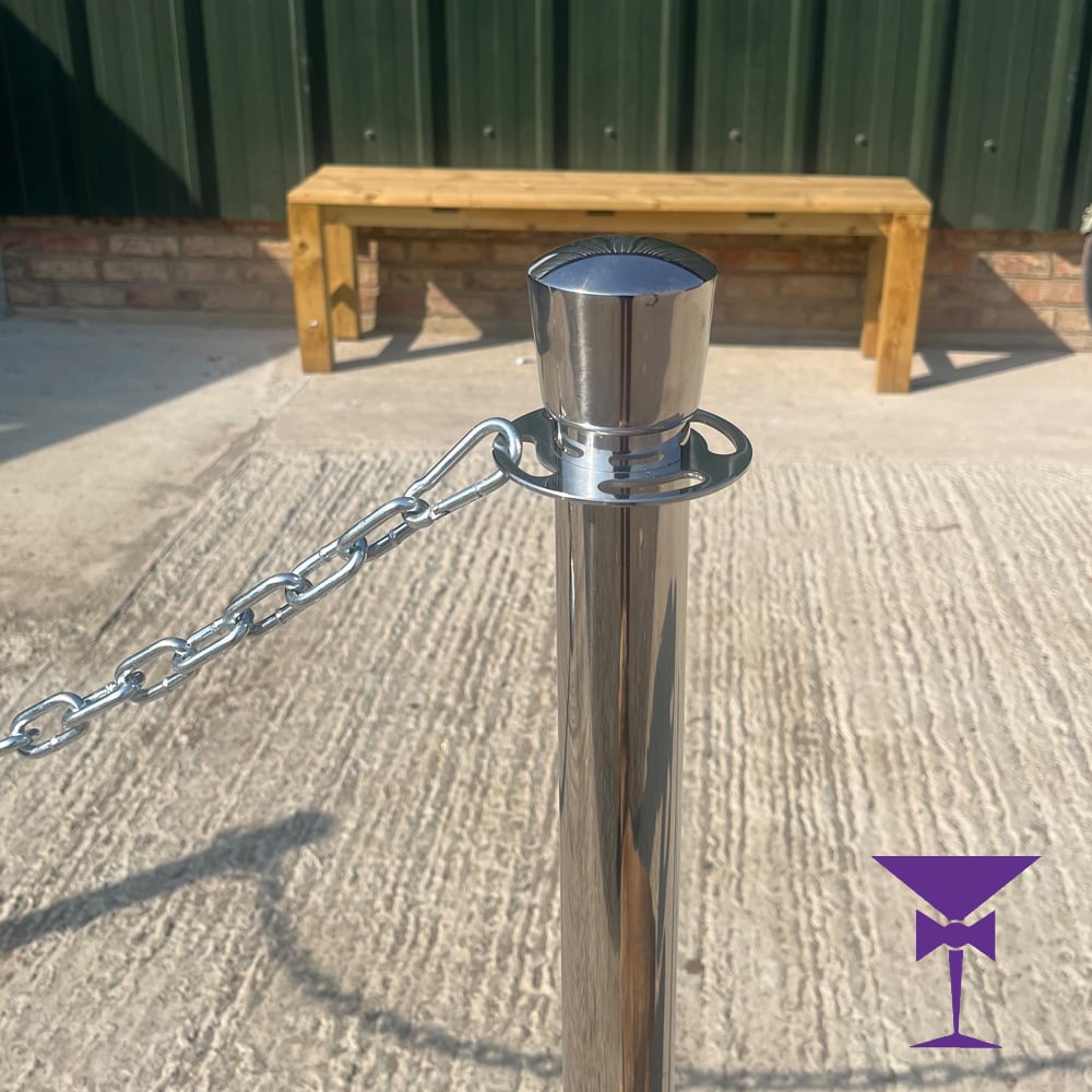 Close up of our barrier chains for hire